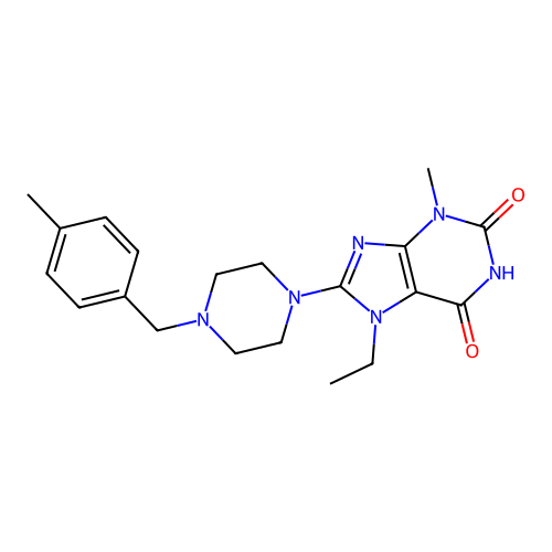 7-ethyl-3-methyl-8-(4-(4-methylbenzyl)piperazin-1-yl)-1H-purine-2,6(3H,7H)-dione structure