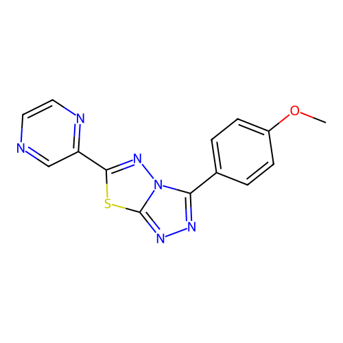 3-(4-Methoxyphenyl)-6-pyrazin-2-yl-[1,2,4]triazolo[3,4-b][1,3,4]thiadiazole structure