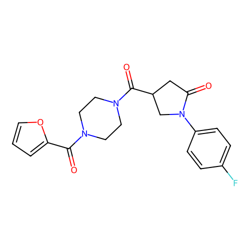 1-(4-Fluorophenyl)-4-[4-(furan-2-carbonyl)piperazine-1-carbonyl]pyrrolidin-2-one structure