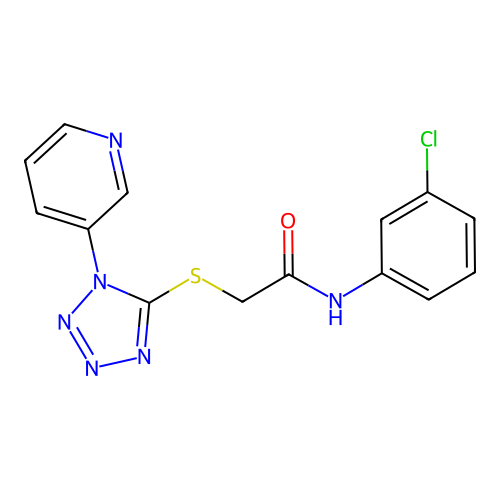 N-(3-chlorophenyl)-2-(1-pyridin-3-yltetrazol-5-yl)sulfanylacetamide structure