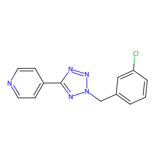 Pyridine, 4-[2-[(3-chlorophenyl)methyl]-2H-1,2,3,4-tetrazol-5-yl]- structure