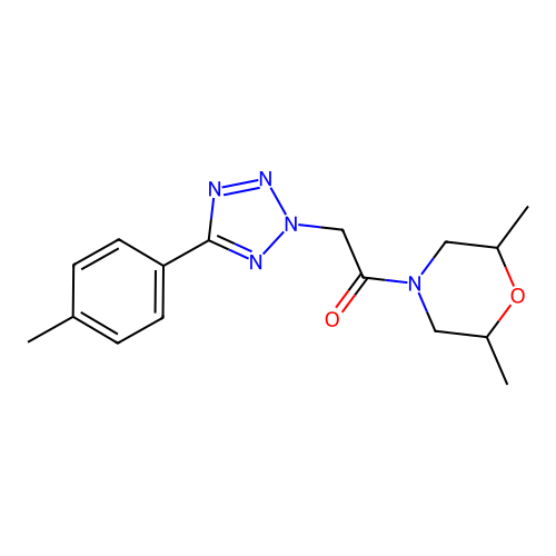 1-(2,6-Dimethylmorpholin-4-yl)-2-[5-(4-methylphenyl)tetrazol-2-yl]ethanone structure
