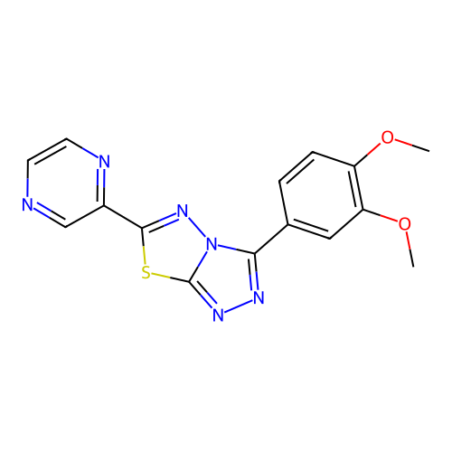 3-(3,4-Dimethoxyphenyl)-6-pyrazin-2-yl-[1,2,4]triazolo[3,4-b][1,3,4]thiadiazole structure