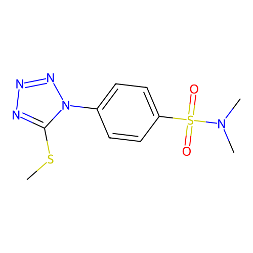 N,N-dimethyl-4-(5-methylsulfanyltetrazol-1-yl)benzenesulfonamide structure