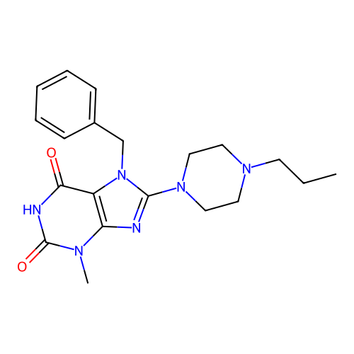 7-Benzyl-3-methyl-8-(4-propylpiperazin-1-yl)purine-2,6-dione structure