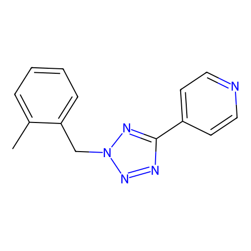 4-[2-[(2-Methylphenyl)methyl]tetrazol-5-yl]pyridine structure