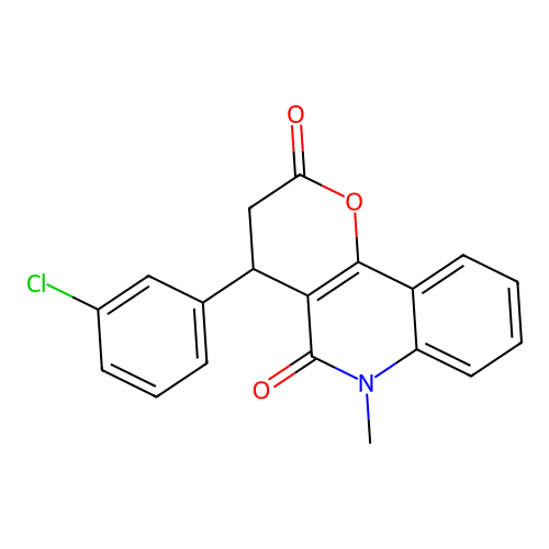 4-(3-Chlorophenyl)-6-methyl-3,4-dihydropyrano[3,2-c]quinoline-2,5-dione structure