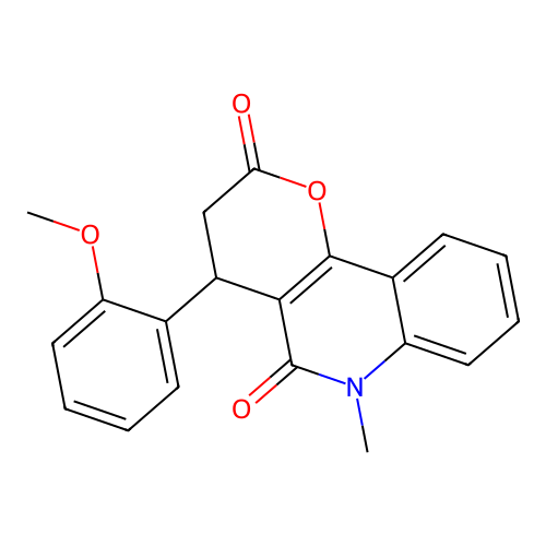 4-(2-methoxyphenyl)-6-methyl-4,6-dihydro-2H-pyrano[3,2-c]quinoline-2,5(3H)-dione structure