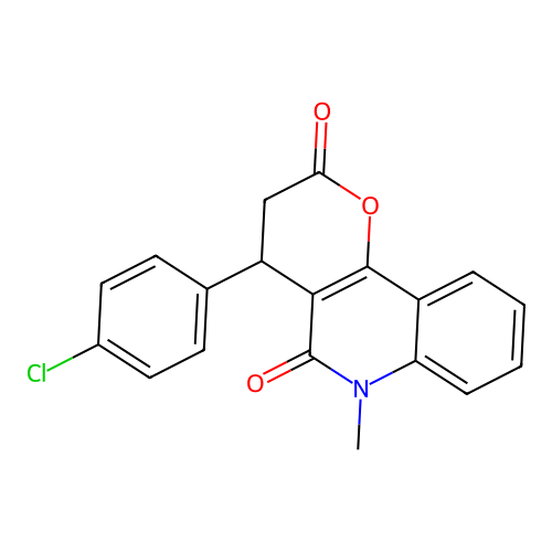 4-(4-chlorophenyl)-6-methyl-4,6-dihydro-2H-pyrano[3,2-c]quinoline-2,5(3H)-dione structure