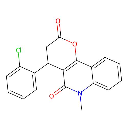 4-(2-chlorophenyl)-6-methyl-4,6-dihydro-2H-pyrano[3,2-c]quinoline-2,5(3H)-dione structure