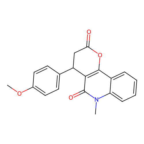 4-(4-methoxyphenyl)-6-methyl-4,6-dihydro-2H-pyrano[3,2-c]quinoline-2,5(3H)-dione structure