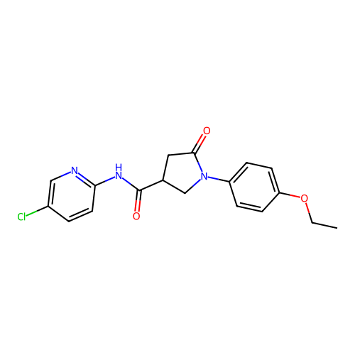N-(5-chloropyridin-2-yl)-1-(4-ethoxyphenyl)-5-oxopyrrolidine-3-carboxamide structure