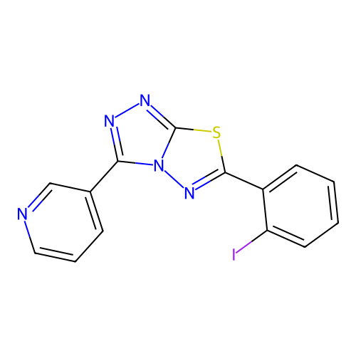 6-(2-Iodophenyl)-3-pyridin-3-yl-[1,2,4]triazolo[3,4-b][1,3,4]thiadiazole structure