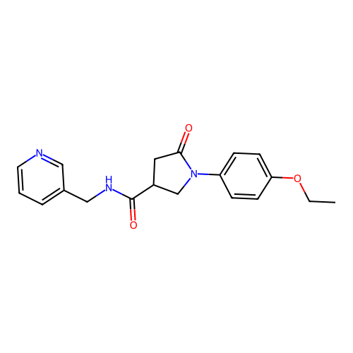 1-(4-ethoxyphenyl)-5-oxo-N-(pyridin-3-ylmethyl)pyrrolidine-3-carboxamide structure
