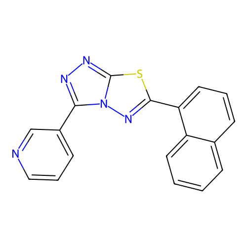 6-Naphthalen-1-yl-3-pyridin-3-yl-[1,2,4]triazolo[3,4-b][1,3,4]thiadiazole structure