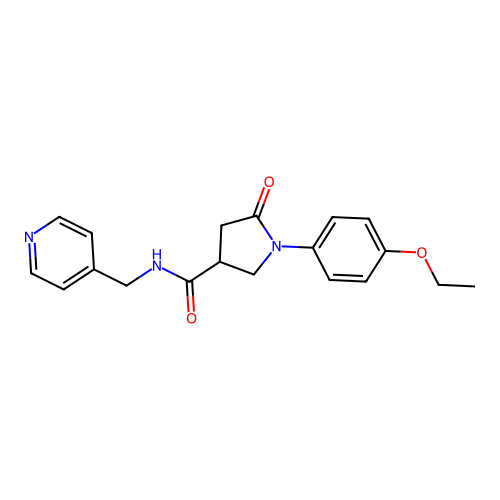 1-(4-ethoxyphenyl)-5-oxo-N-(pyridin-4-ylmethyl)pyrrolidine-3-carboxamide structure