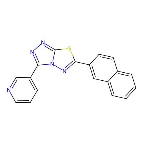 6-(2-Naphthyl)-3-(3-pyridinyl)[1,2,4]triazolo[3,4-b][1,3,4]thiadiazole structure
