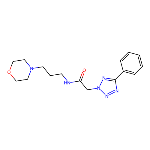 N-(3-morpholin-4-ylpropyl)-2-(5-phenyltetrazol-2-yl)acetamide structure
