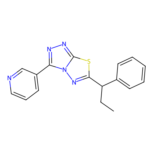 6-(1-Phenylpropyl)-3-pyridin-3-yl-[1,2,4]triazolo[3,4-b][1,3,4]thiadiazole structure