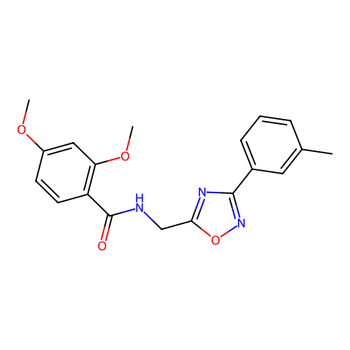 2,4-dimethoxy-N-[[3-(3-methylphenyl)-1,2,4-oxadiazol-5-yl]methyl]benzamide structure