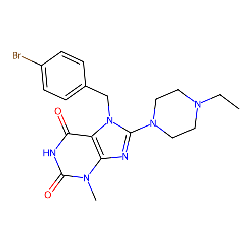 7-[(4-Bromophenyl)methyl]-8-(4-ethylpiperazin-1-yl)-3-methylpurine-2,6-dione structure