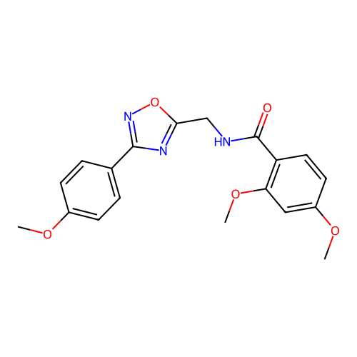 2,4-dimethoxy-N-{[3-(4-methoxyphenyl)-1,2,4-oxadiazol-5-yl]methyl}benzamide structure
