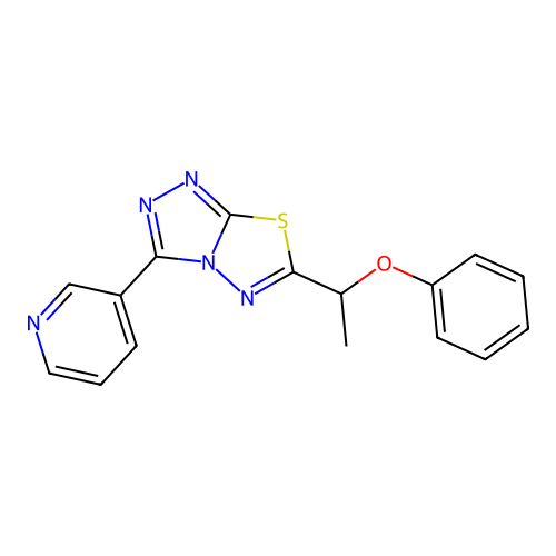6-(1-Phenoxyethyl)-3-(pyridin-3-yl)[1,2,4]triazolo[3,4-b][1,3,4]thiadiazole structure
