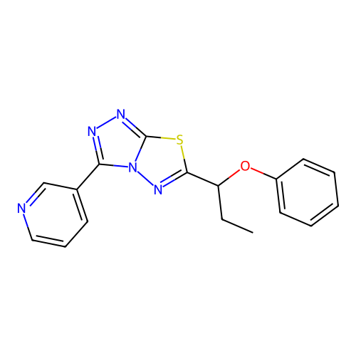 6-(1-Phenoxypropyl)-3-(pyridin-3-yl)[1,2,4]triazolo[3,4-b][1,3,4]thiadiazole structure