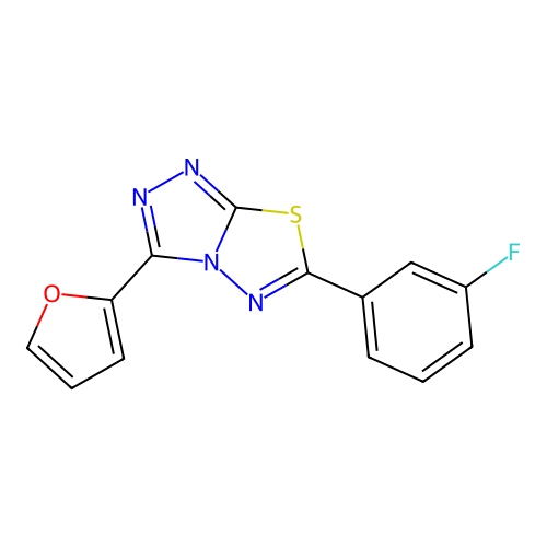 6-(3-Fluorophenyl)-3-(furan-2-yl)-[1,2,4]triazolo[3,4-b][1,3,4]thiadiazole structure