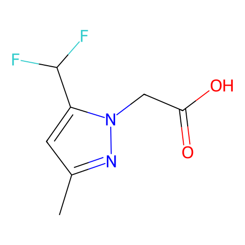 5-(Difluoromethyl)-3-methyl-1H-pyrazole-1-acetic acid structure