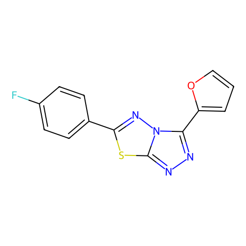 6-(4-Fluorophenyl)-3-(2-furyl)[1,2,4]triazolo[3,4-b][1,3,4]thiadiazole structure