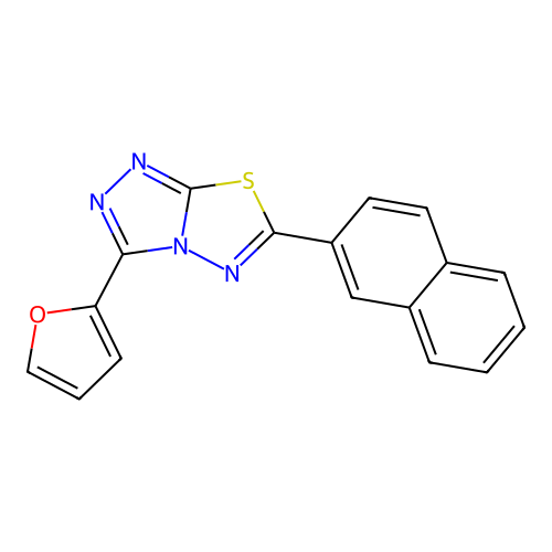3-(Furan-2-yl)-6-naphthalen-2-yl-[1,2,4]triazolo[3,4-b][1,3,4]thiadiazole structure