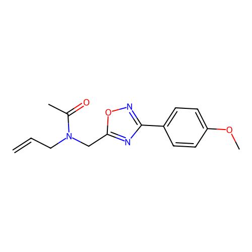 N-[[3-(4-methoxyphenyl)-1,2,4-oxadiazol-5-yl]methyl]-N-prop-2-enylacetamide structure