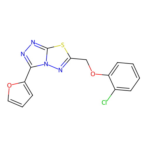 6-[(2-Chlorophenoxy)methyl]-3-(2-furyl)[1,2,4]triazolo[3,4-b][1,3,4]thiadiazole structure