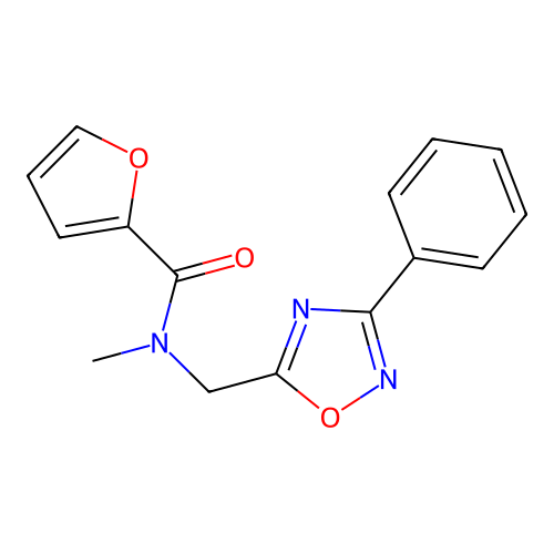 N-methyl-N-[(3-phenyl-1,2,4-oxadiazol-5-yl)methyl]furan-2-carboxamide structure