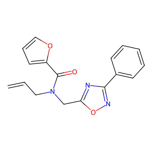 N-[(3-phenyl-1,2,4-oxadiazol-5-yl)methyl]-N-prop-2-enylfuran-2-carboxamide structure