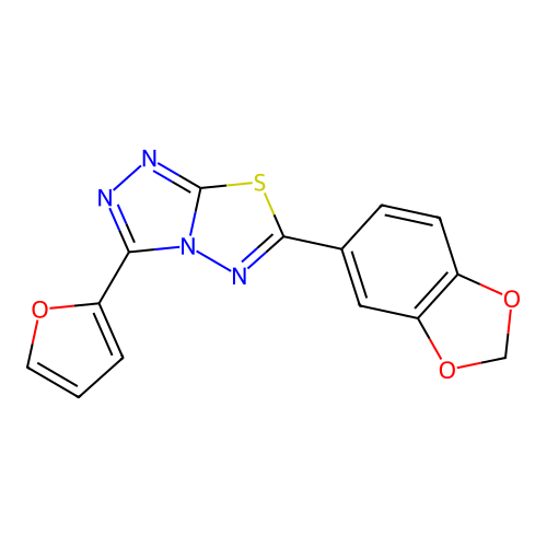 6-(1,3-Benzodioxol-5-yl)-3-(furan-2-yl)-[1,2,4]triazolo[3,4-b][1,3,4]thiadiazole structure