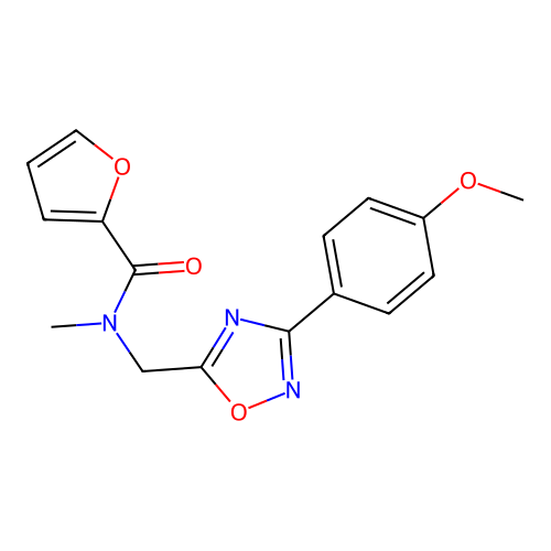 N-[[3-(4-methoxyphenyl)-1,2,4-oxadiazol-5-yl]methyl]-N-methylfuran-2-carboxamide structure