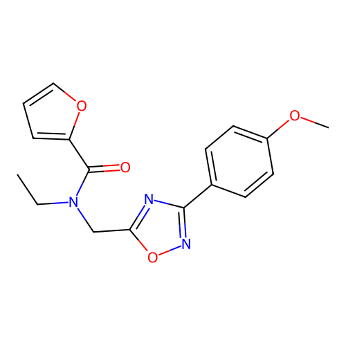 N-ethyl-N-[[3-(4-methoxyphenyl)-1,2,4-oxadiazol-5-yl]methyl]furan-2-carboxamide structure