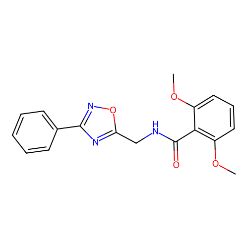 2,6-dimethoxy-N-[(3-phenyl-1,2,4-oxadiazol-5-yl)methyl]benzamide structure