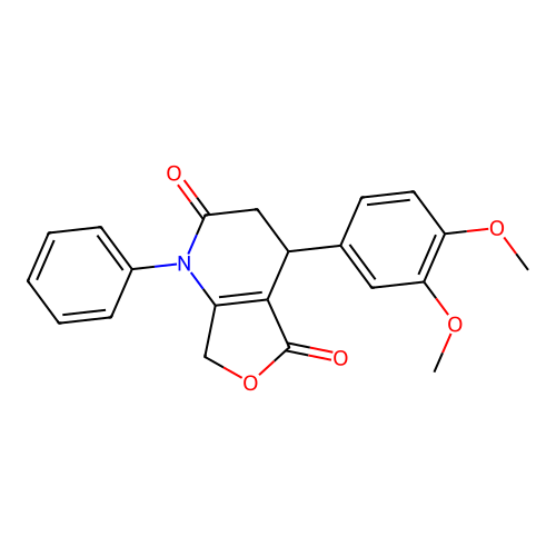 4-(3,4-dimethoxyphenyl)-1-phenyl-4,7-dihydrofuro[3,4-b]pyridine-2,5(1H,3H)-dione structure