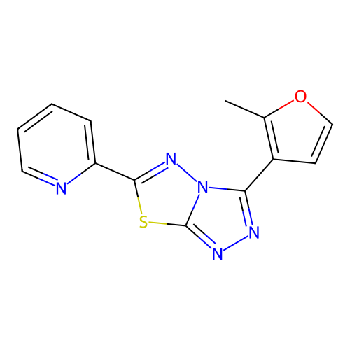 3-(2-Methylfuran-3-yl)-6-pyridin-2-yl-[1,2,4]triazolo[3,4-b][1,3,4]thiadiazole structure