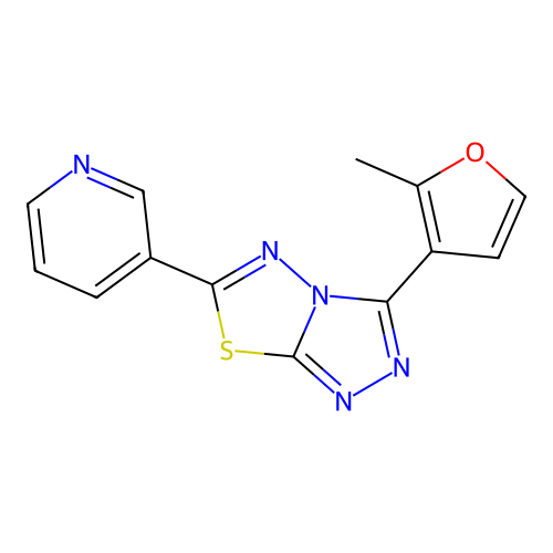 3-(2-Methyl-3-furyl)-6-(3-pyridinyl)[1,2,4]triazolo[3,4-b][1,3,4]thiadiazole structure