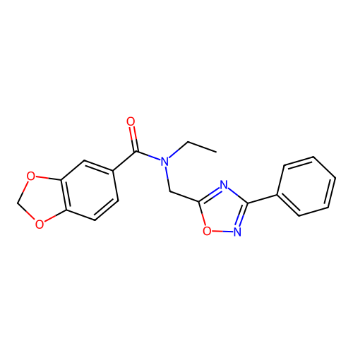 N-ethyl-N-[(3-phenyl-1,2,4-oxadiazol-5-yl)methyl]-1,3-benzodioxole-5-carboxamide structure