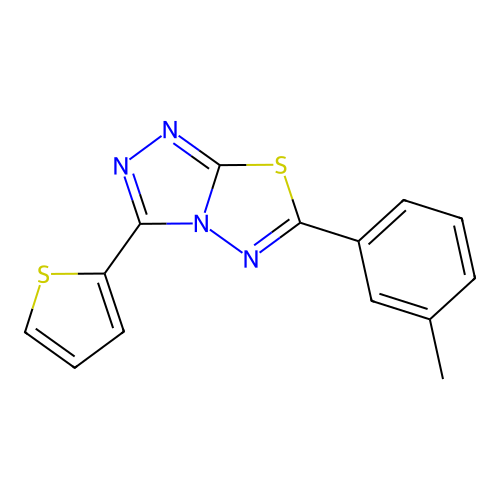 6-(3-Methylphenyl)-3-thiophen-2-yl-[1,2,4]triazolo[3,4-b][1,3,4]thiadiazole structure