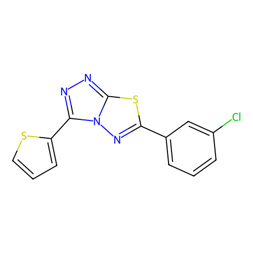 6-(3-Chlorophenyl)-3-thiophen-2-yl-[1,2,4]triazolo[3,4-b][1,3,4]thiadiazole structure