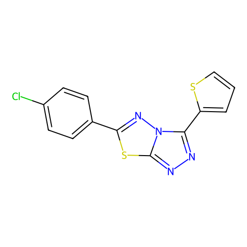 6-(4-Chlorophenyl)-3-(2-thienyl)[1,2,4]triazolo[3,4-b][1,3,4]thiadiazole structure