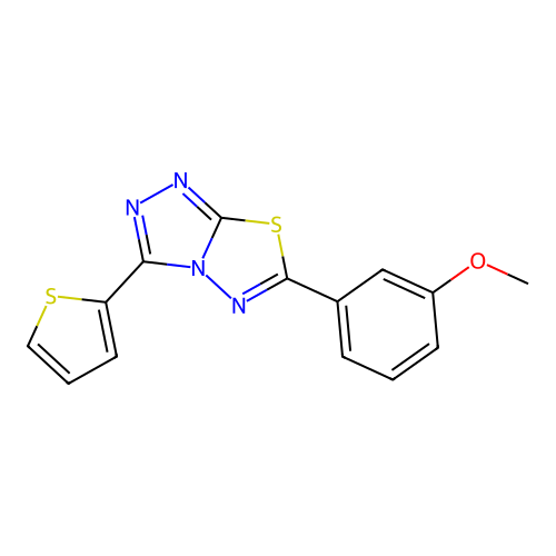 6-(3-Methoxyphenyl)-3-thiophen-2-yl-[1,2,4]triazolo[3,4-b][1,3,4]thiadiazole structure