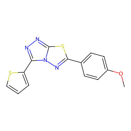 6-(4-Methoxyphenyl)-3-thiophen-2-yl-[1,2,4]triazolo[3,4-b][1,3,4]thiadiazole structure