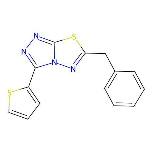 6-Benzyl-3-thiophen-2-yl-[1,2,4]triazolo[3,4-b][1,3,4]thiadiazole structure
